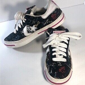 Converse Graffiti US Men's Size 5 -Eur 37.5 Black w/pink Street Art DMonie-Rare